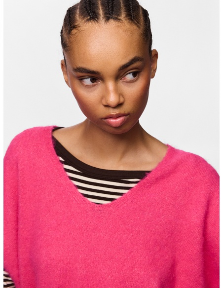 Pull Maille Shocking Pink PCALLIE PIECES - 4 | TOP